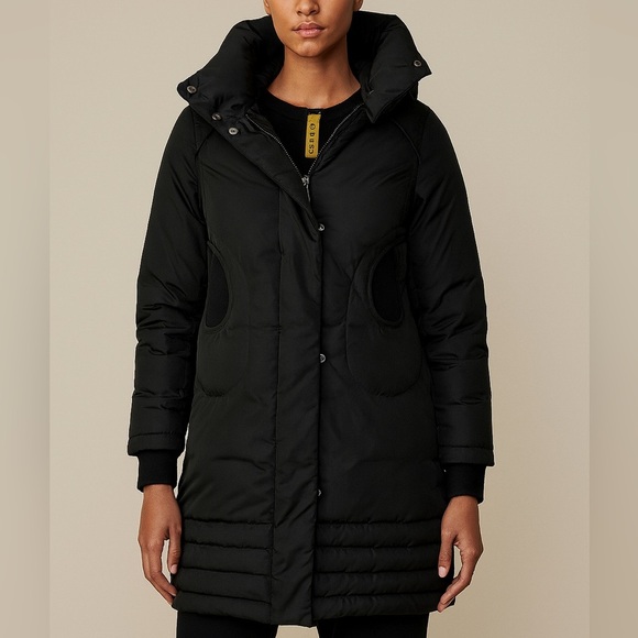 Soia & Kyo Black Down Long Winter Parka Jacket Size Small - Picture 1 of 5